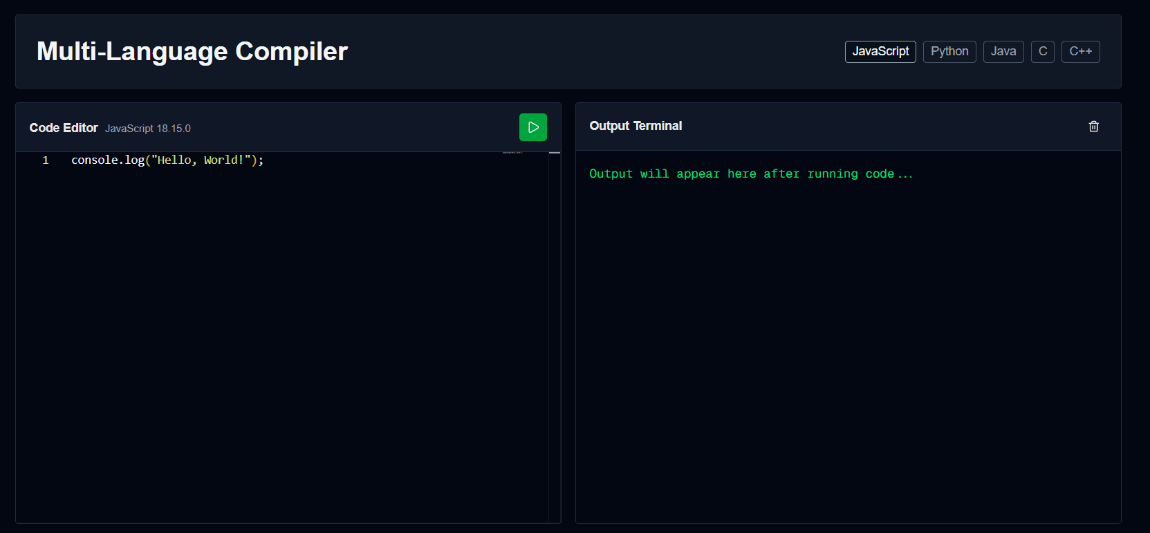 Multi-Language Compiler Interface