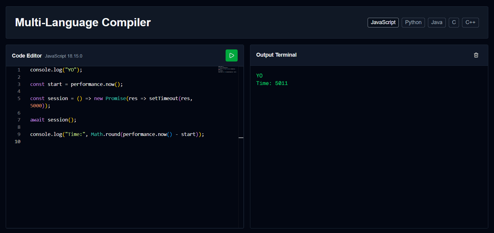 Monaco Editor Interface
