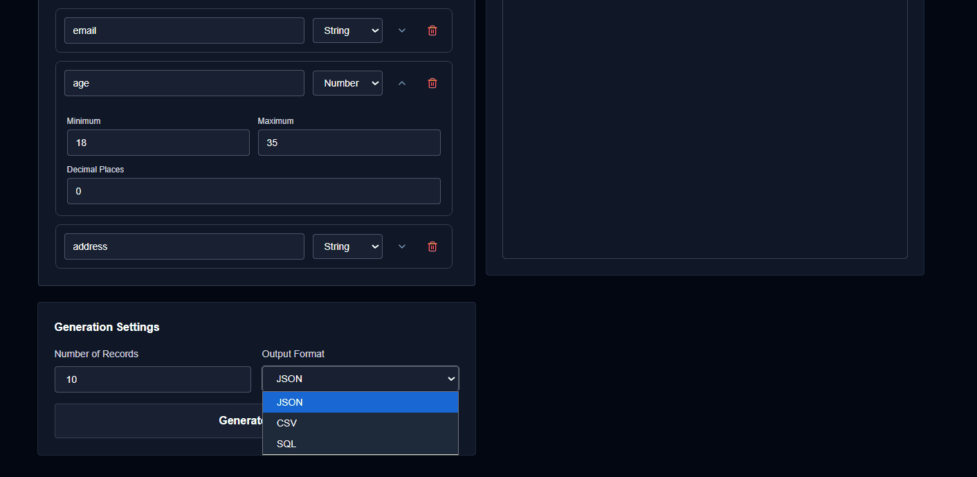 Export Format Selection